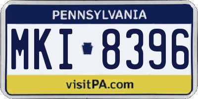 PA license plate MKI8396