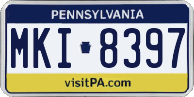 PA license plate MKI8397