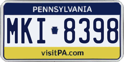 PA license plate MKI8398