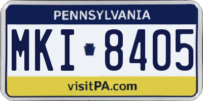 PA license plate MKI8405