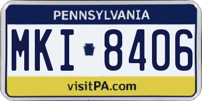 PA license plate MKI8406