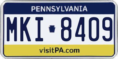 PA license plate MKI8409