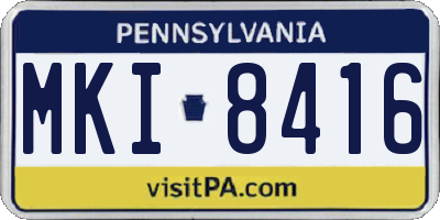PA license plate MKI8416