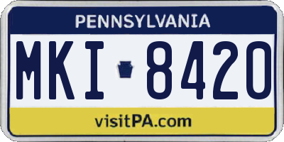 PA license plate MKI8420