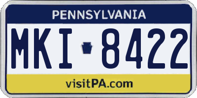 PA license plate MKI8422