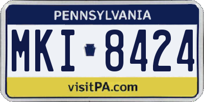 PA license plate MKI8424