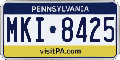 PA license plate MKI8425