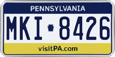 PA license plate MKI8426