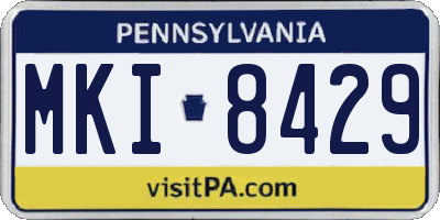 PA license plate MKI8429