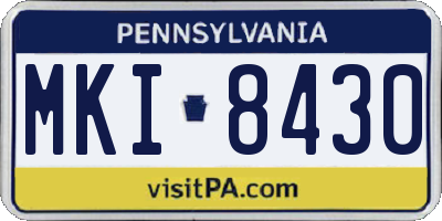 PA license plate MKI8430