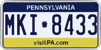 PA license plate MKI8433