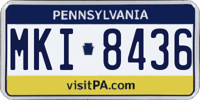 PA license plate MKI8436