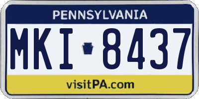 PA license plate MKI8437
