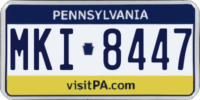 PA license plate MKI8447