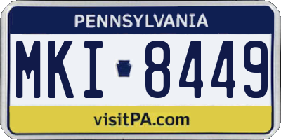 PA license plate MKI8449