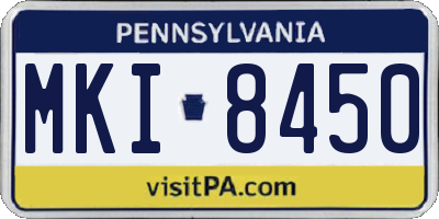 PA license plate MKI8450
