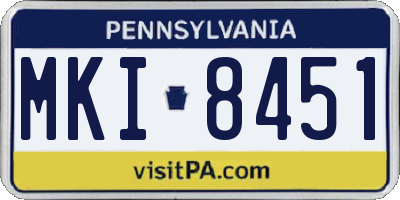 PA license plate MKI8451