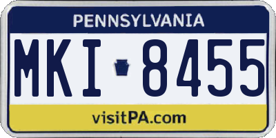 PA license plate MKI8455