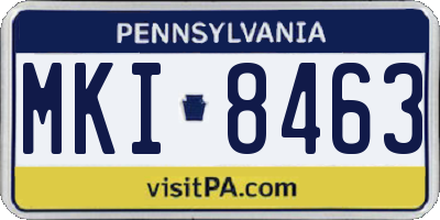PA license plate MKI8463