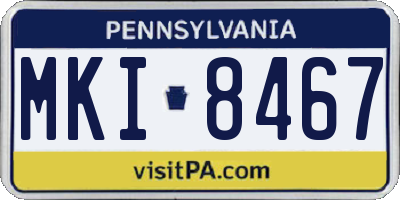 PA license plate MKI8467