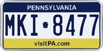 PA license plate MKI8477