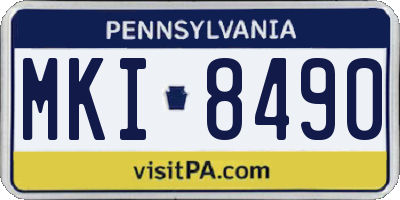 PA license plate MKI8490