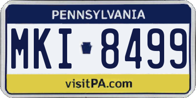PA license plate MKI8499