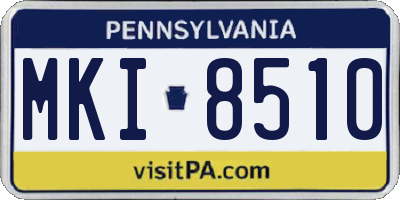 PA license plate MKI8510