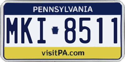 PA license plate MKI8511