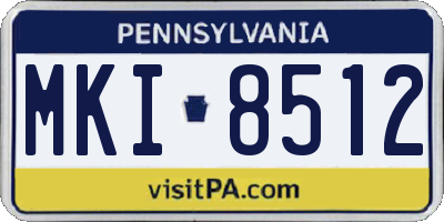 PA license plate MKI8512