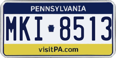 PA license plate MKI8513