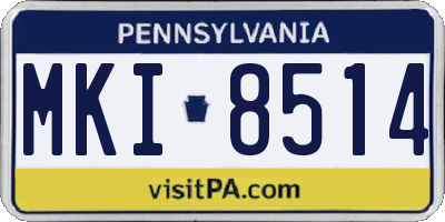 PA license plate MKI8514
