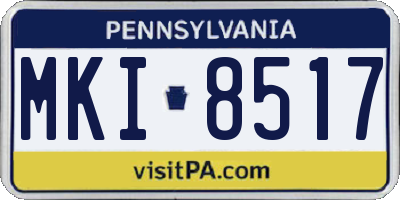 PA license plate MKI8517