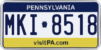 PA license plate MKI8518