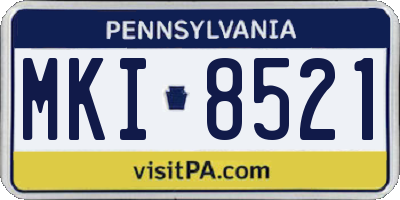 PA license plate MKI8521