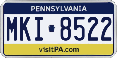 PA license plate MKI8522