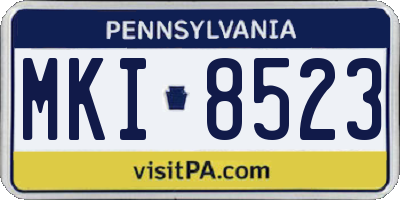 PA license plate MKI8523