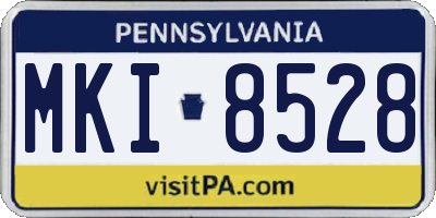 PA license plate MKI8528