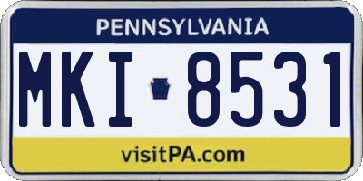 PA license plate MKI8531