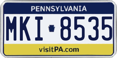 PA license plate MKI8535