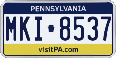 PA license plate MKI8537
