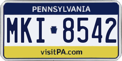 PA license plate MKI8542