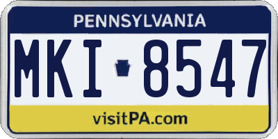 PA license plate MKI8547