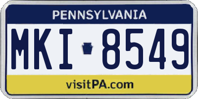 PA license plate MKI8549