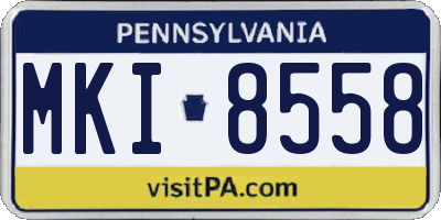 PA license plate MKI8558