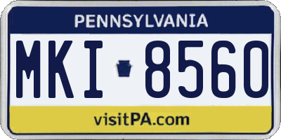 PA license plate MKI8560