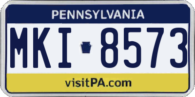 PA license plate MKI8573