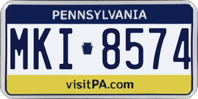 PA license plate MKI8574