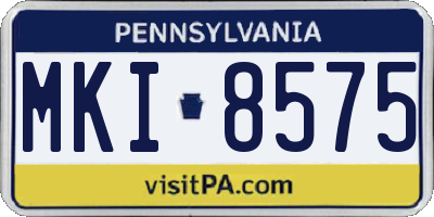 PA license plate MKI8575