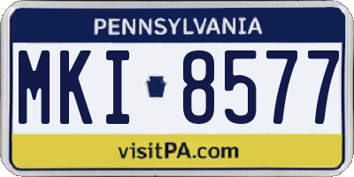 PA license plate MKI8577